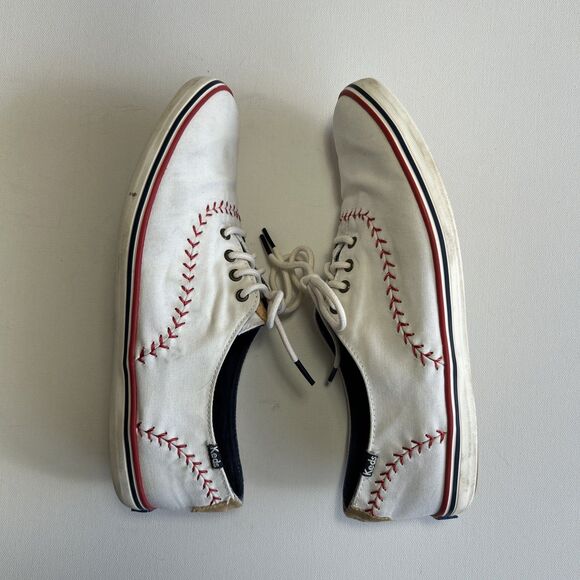 Keds Baseball Stitch Canvas Women's Size 10 Sneakers Shoes White Lace Up - Picture 4 of 10